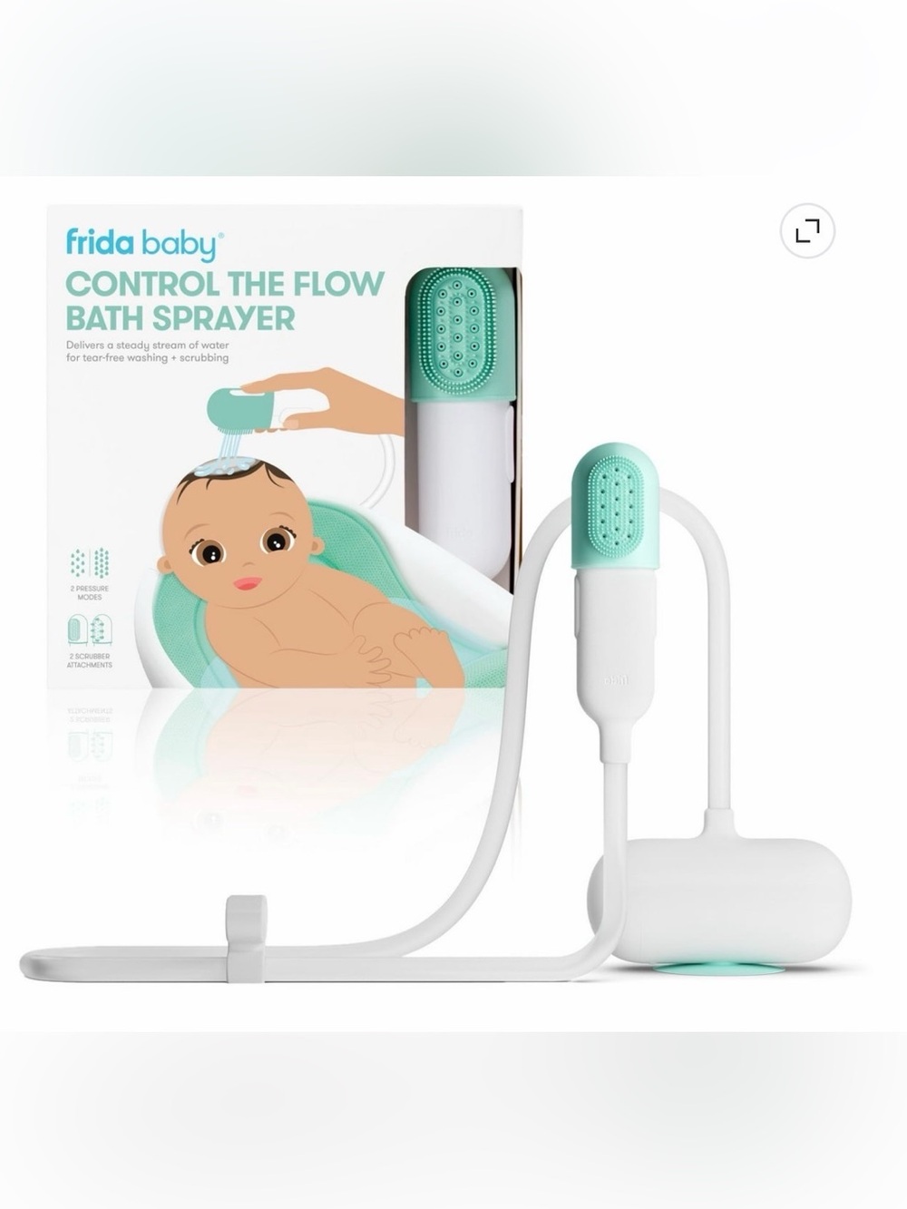 NIB - Frida Baby Mint Control Flow Bath Sprayer for Kids